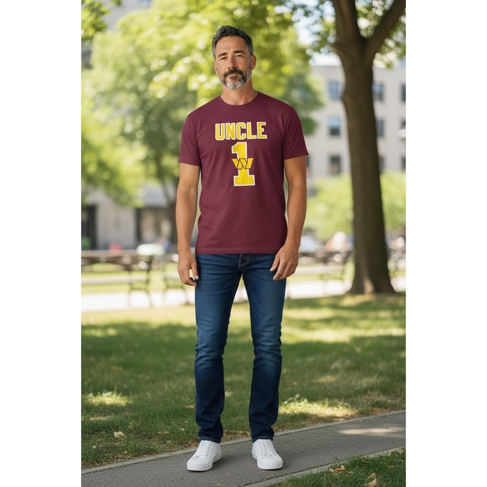 FOCO Washington Commanders Uncle 1 T-Shirt Mens XL Burgundy Gold Graphic Tee
